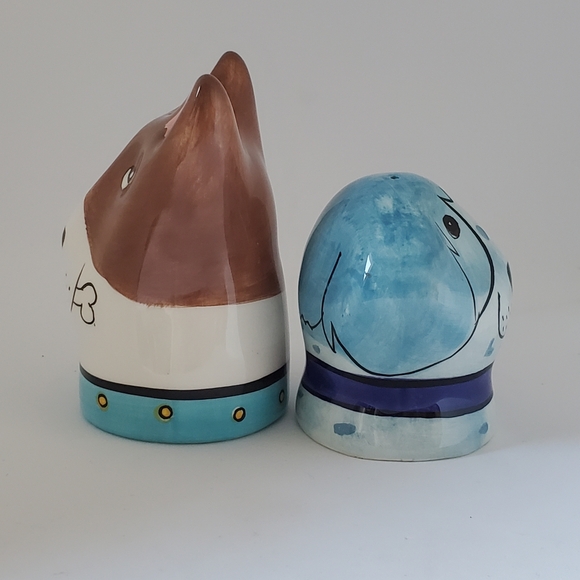 Dogzilla Salt & Pepper Shakers Dogs Candace Reiter Designs Vintage Handpainted - Picture 5 of 9